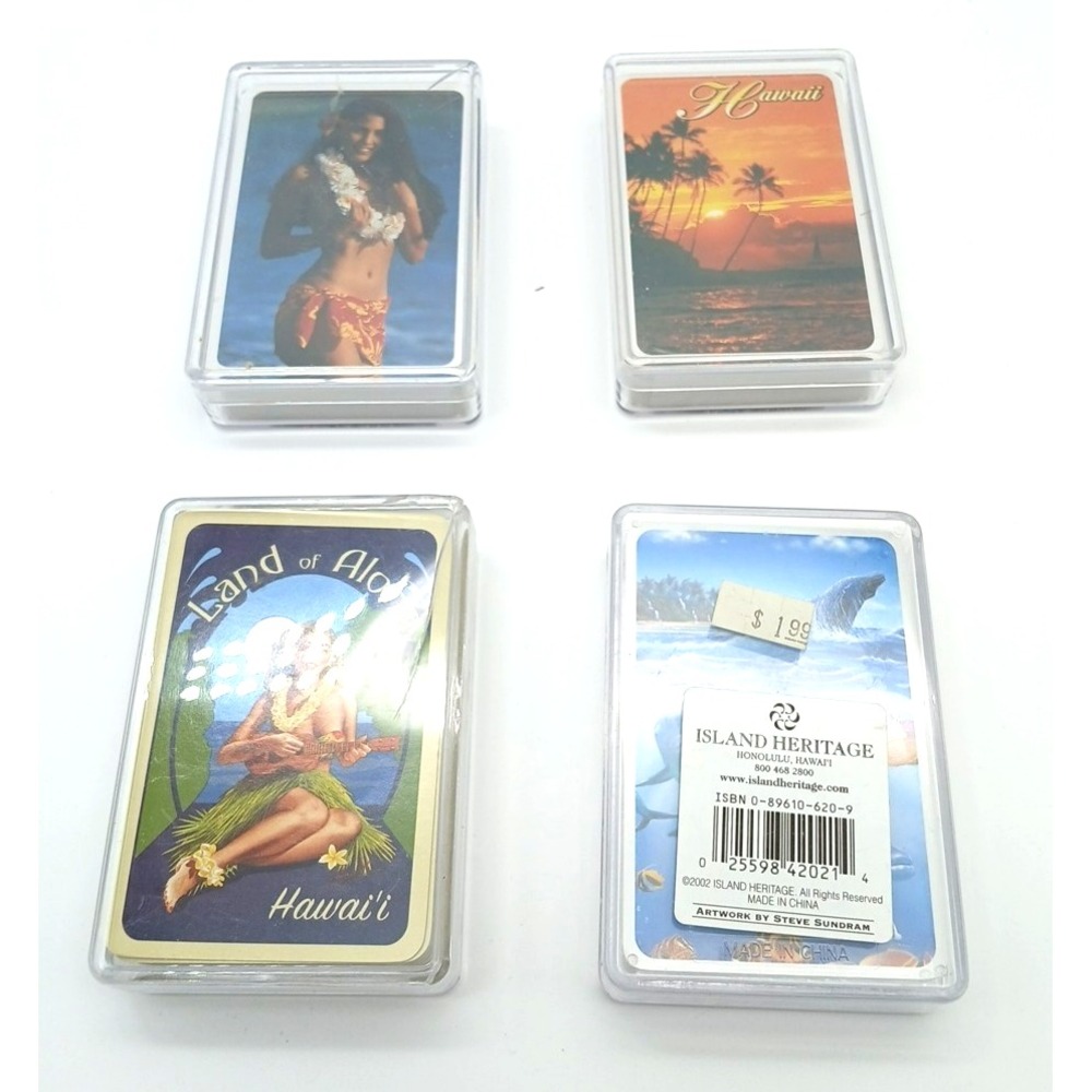 VINTAGE 1998 Island Heritage‎ Honolulu Hawaii Complete Playing Cards W Cases Lot
